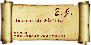 Ehrenreich Júlia névjegykártya
